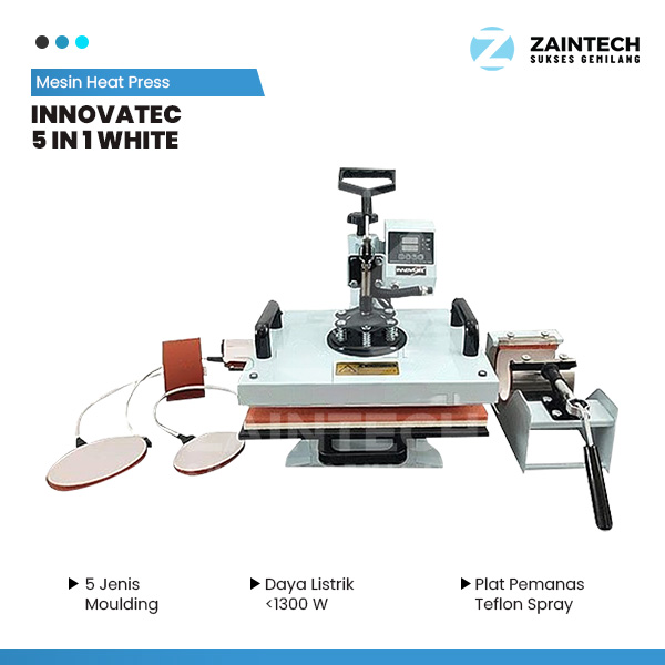 Mesin Heat Press INNOVATEC 5 In 1 Putih